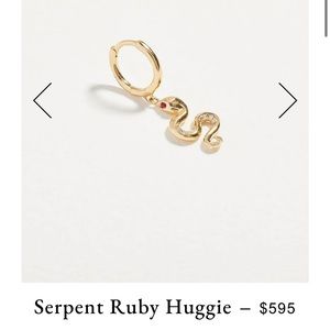 Pamela Love Ruby serpent huggie $595